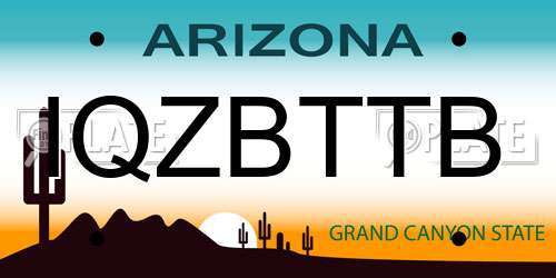 IQZBTTB Arizona License Plate