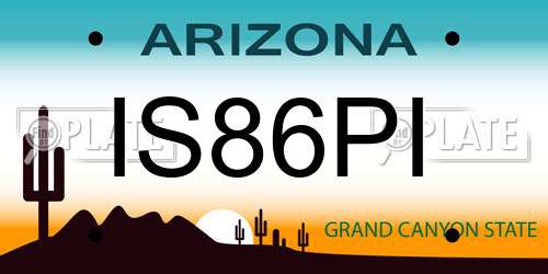 IS86PI Arizona License Plate