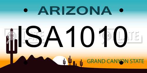 ISA1010 Arizona License Plate
