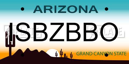 ISBZBBO Arizona License Plate