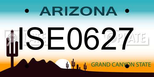 ISE0627 Arizona License Plate