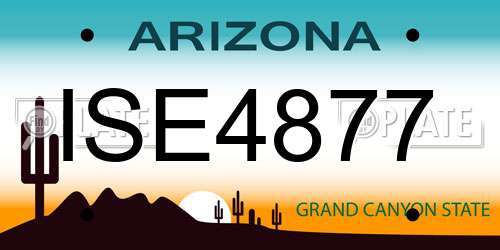 ISE4877 Arizona License Plate