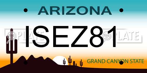 ISEZ81 Arizona License Plate