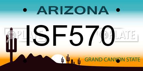 ISF570 Arizona License Plate