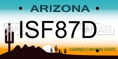 ISF87D Arizona License Plate