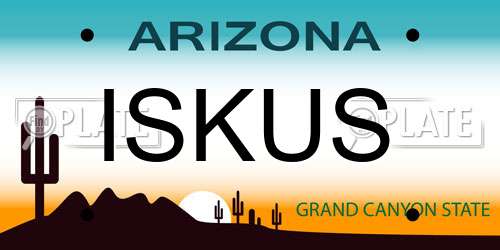ISKUS Arizona License Plate