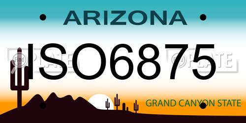 ISO6875 Arizona License Plate