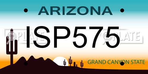 ISP575 Arizona License Plate