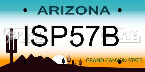 ISP57B Arizona License Plate