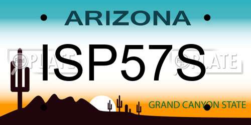 ISP57S Arizona License Plate