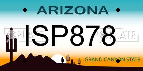 ISP878 Arizona License Plate