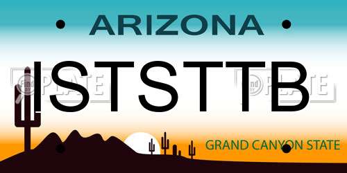 ISTSTTB Arizona License Plate
