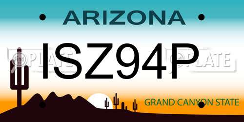 ISZ94P Arizona License Plate