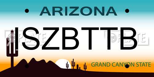 ISZBTTB Arizona License Plate