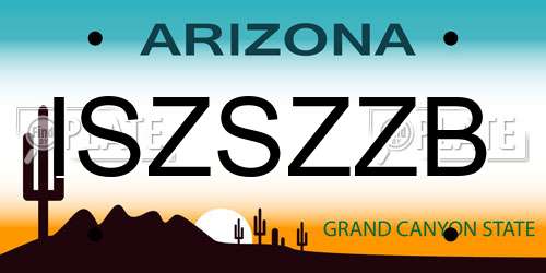 ISZSZZB Arizona License Plate