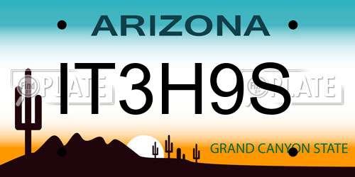 IT3H9S Arizona License Plate
