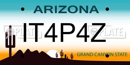 IT4P4Z Arizona License Plate