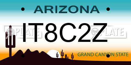 IT8C2Z Arizona License Plate