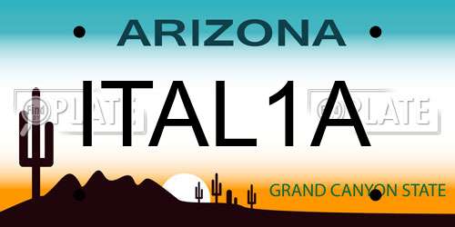 ITAL1A Arizona License Plate