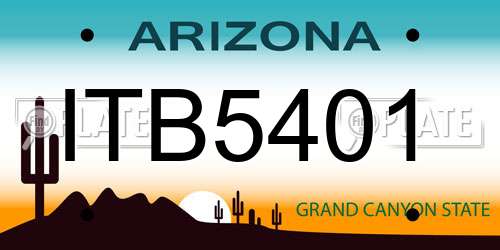 ITB5401 Arizona License Plate
