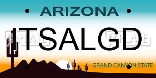 ITSALGD Arizona License Plate