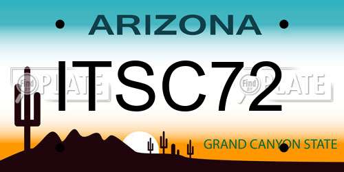 ITSC72 Arizona License Plate