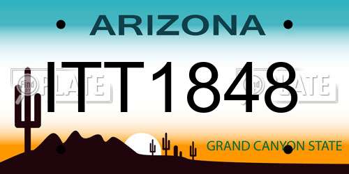 ITT1848 Arizona License Plate