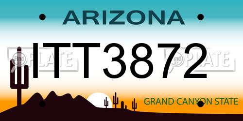 ITT3872 Arizona License Plate
