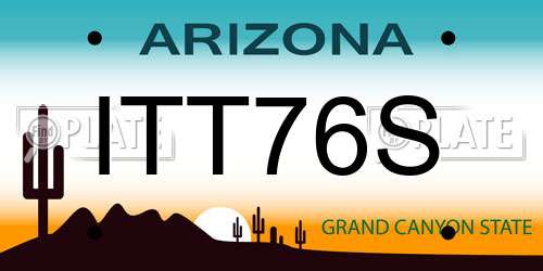 ITT76S Arizona License Plate