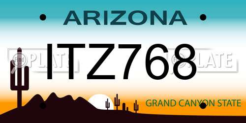 ITZ768 Arizona License Plate