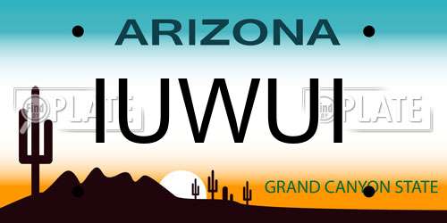 IUWUI Arizona License Plate