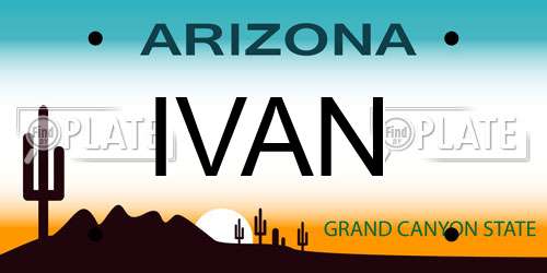 IVAN Arizona License Plate