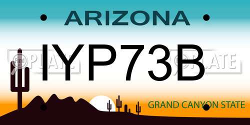 IYP73B Arizona License Plate