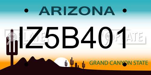 IZ5B401 Arizona License Plate