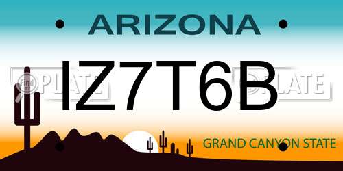 IZ7T6B Arizona License Plate