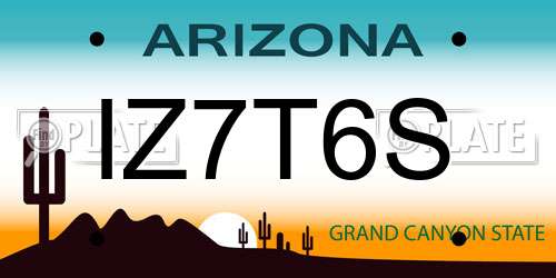 IZ7T6S Arizona License Plate