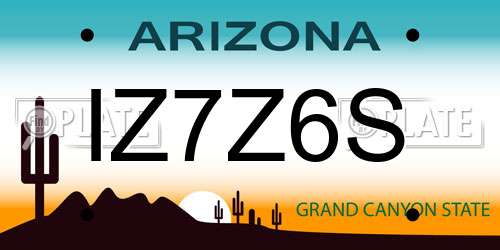 IZ7Z6S Arizona License Plate