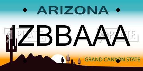 IZBBAAA Arizona License Plate