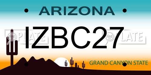 IZBC27 Arizona License Plate