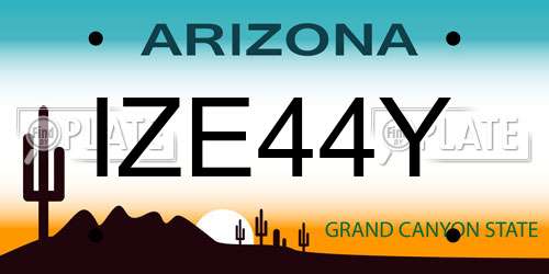IZE44Y Arizona License Plate