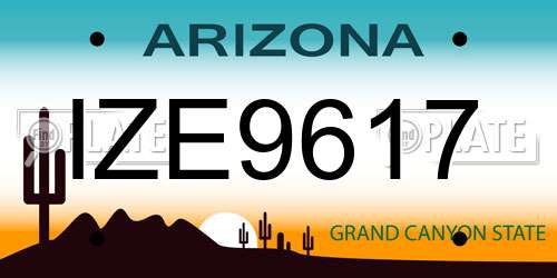 IZE9617 Arizona License Plate