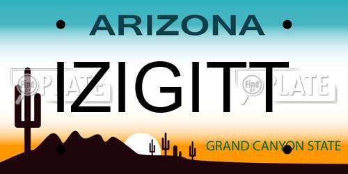 IZIGITT Arizona License Plate