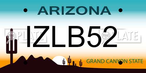 IZLB52 Arizona License Plate