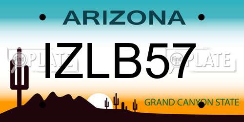 IZLB57 Arizona License Plate