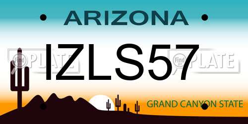 IZLS57 Arizona License Plate