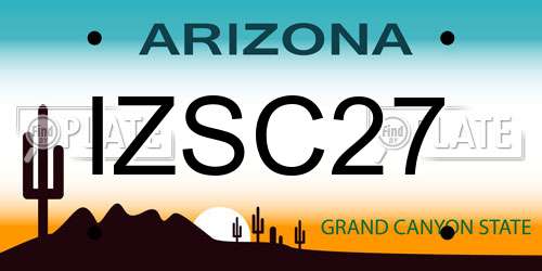 IZSC27 Arizona License Plate