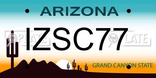 IZSC77 Arizona License Plate