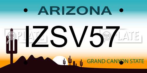 IZSV57 Arizona License Plate