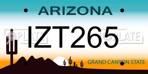 IZT265 Arizona License Plate