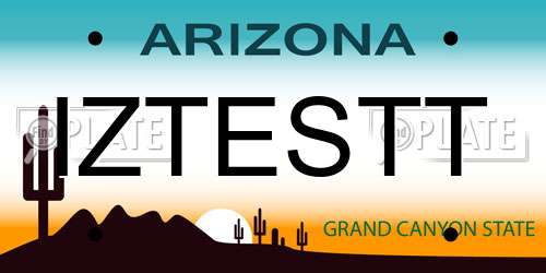 IZTESTT Arizona License Plate